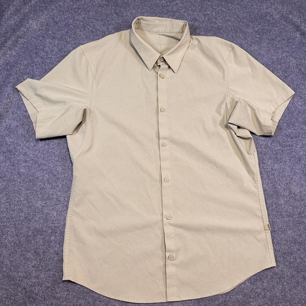 Lululemon Shirt Men Large Short Sleeve Button Up One Thing At A Time Performance - Picture 2 of 7